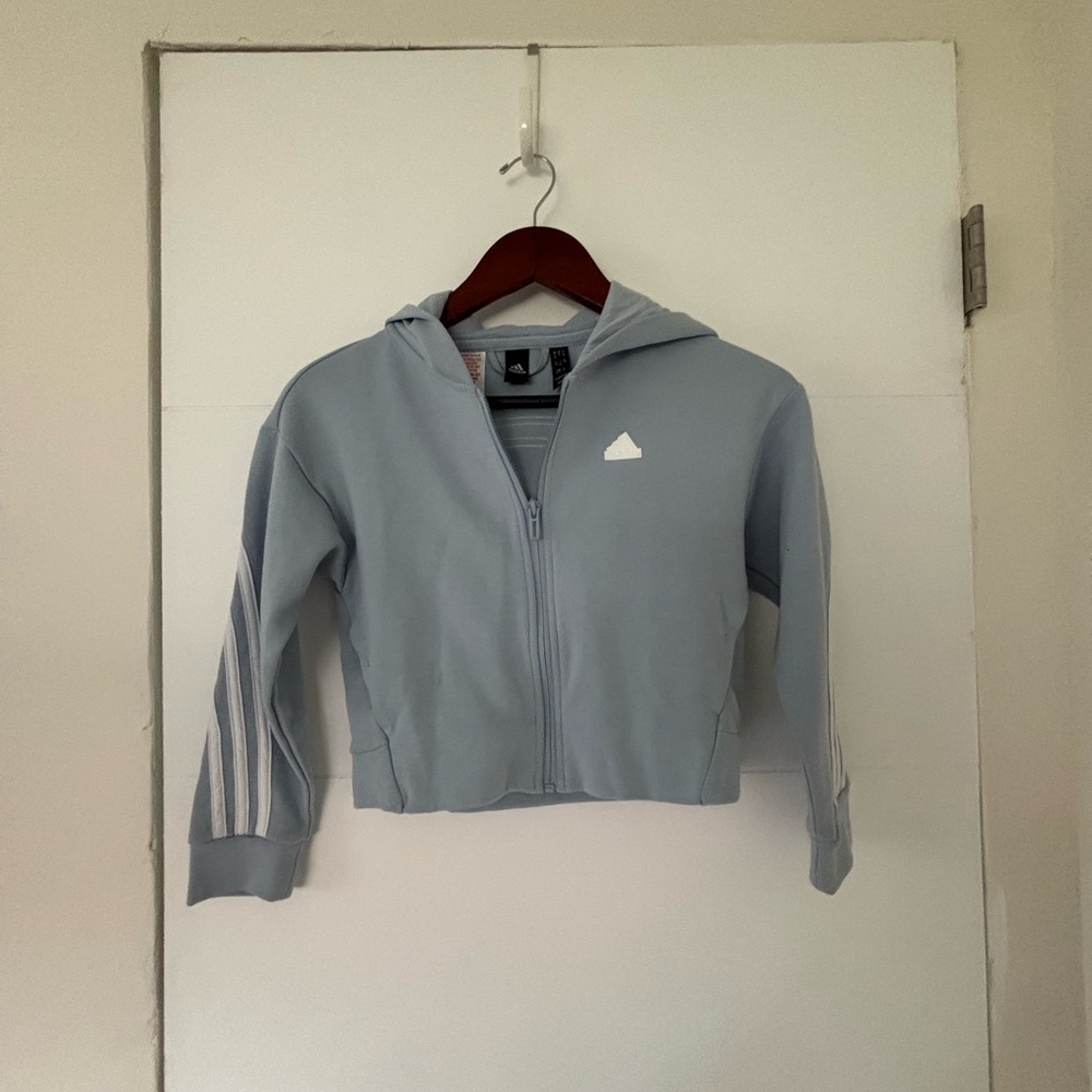 adidas Light Blue Kids Hoodie Jacket